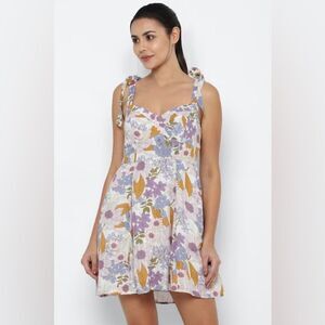 EUC American Eagle Multi-floral Corset Mini Dress Small